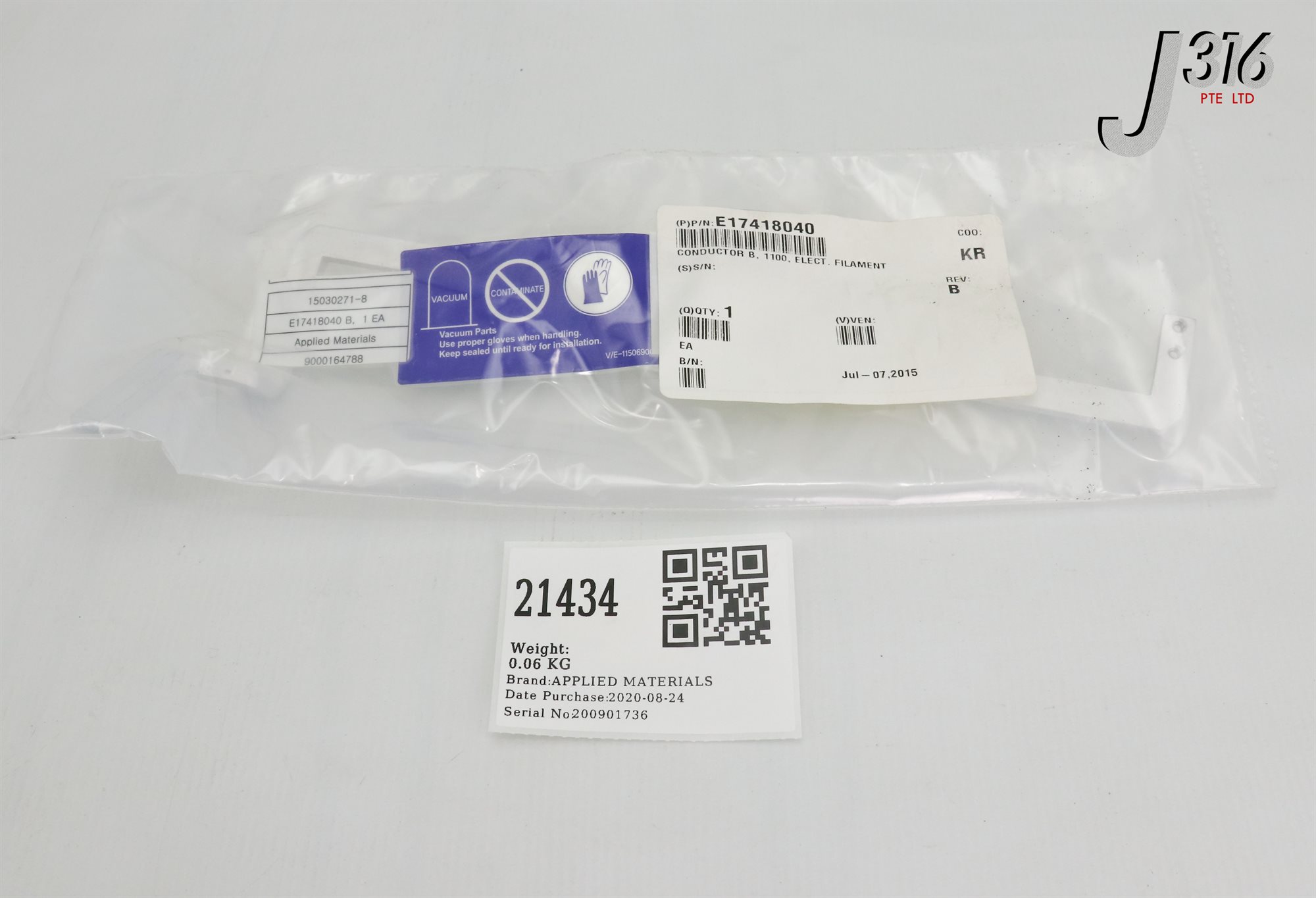 21434 APPLIED MATERIALS CONDUCTOR B, 1100, ELECT, FILAMENT (NEW